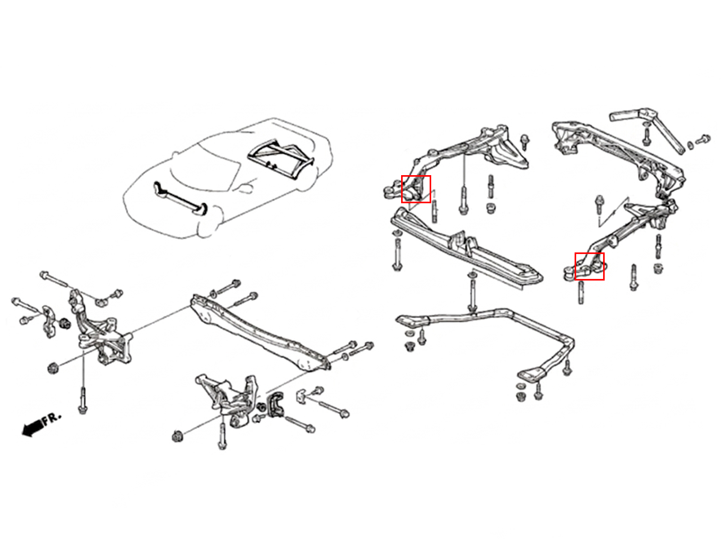PRIDE NSX 91-05 Rear Forward Lower Subframe Bushings